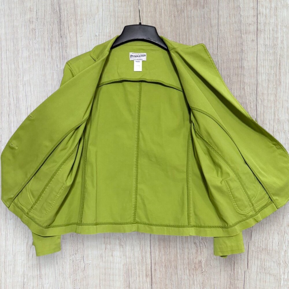 Pendleton Cotton Stretch Blazer Preppy Classic Tailored Lime Green Jacket L/XL - Picture 4 of 4